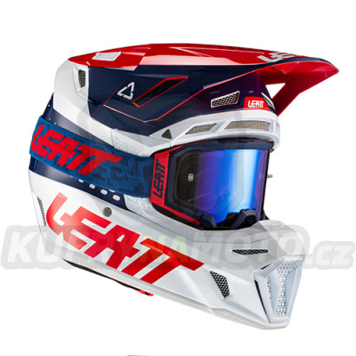 LEATT MOTO 8.5 V21.1 PŘILBA MODRÁ BARVA MODRÁ / BÍLÁ / ČERVENÁ VELIKOST S 55-56cm + BRÝLE VELCITY 5,5 ZDARMA-1021000121-akce