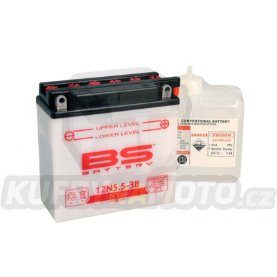 BS baterie moto 12N5,5-3B (12N5,5-3B) 12V 5,5AH 138X61X131 s elektrolytem v balení - konvenční (44A) (6)