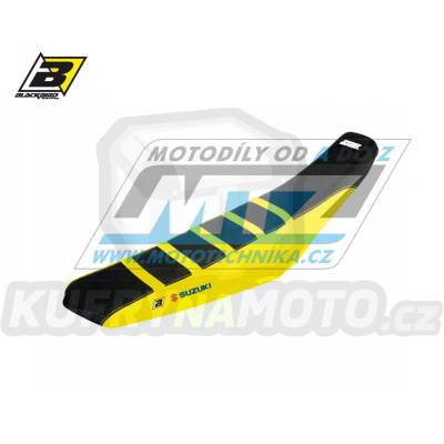 Potah sedla Suzuki RMZ250 / 19-25 + RMZ450 / 18-25 - barva černo-žlutá - typ potahu ZEBRA