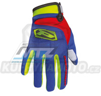 Rukavice motokros PROGRIP 4010-341 - modro-červeno-fluo žluté - velikost XL