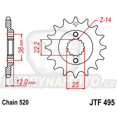 Řetězové kolečko JT JTF 495-15 15 zubů, 520