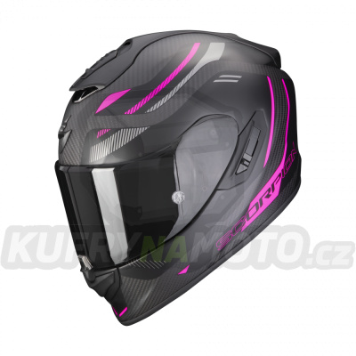 Moto přilba SCORPION EXO-1400 EVO CARBON AIR KYDRA matná černo/růžová