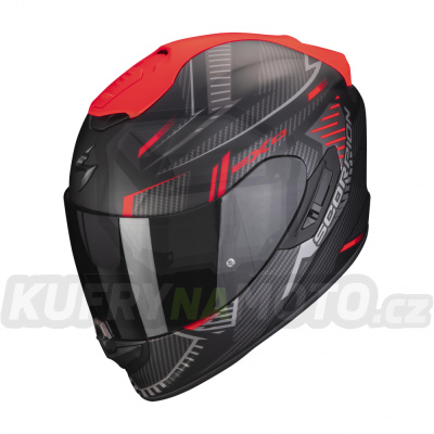 Moto přilba SCORPION EXO-1400 EVO AIR SHELL matná černo/červená