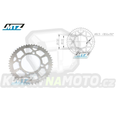 Rozeta řetězová (převodník) Dural 48zubů MTZ - KTM 250R Freeride + 250F Freeride + 350 Freeride / 12-20 + Freeride E-XC + E-SX + E-SM / 14-22