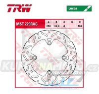 Kotouč brzdový TRW MST229RAC (256/116/4D) - zubatý design - Honda CRF1000L Africa Twin / 15-20 + CRF1100L Africa Twin / 20-23 + XL750 Transalp / 23 + NT1100 / 22