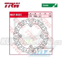 Kotouč brzdový TRW MST463EC (210/110,3/4D) - Husqvarna TC85 / 14-20 + KTM SX85 / 11-20 + SX105 / 11-12 + Freeride250+Freeride 350