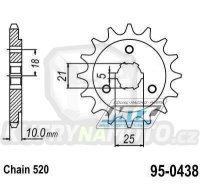 Kolečko řetězové (pastorek) 0438-14zubů MTZ - Suzuki DR750S Big + DR800S Big