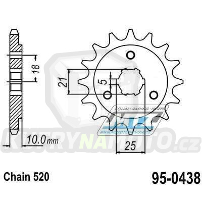 Kolečko řetězové (pastorek) 0438-14zubů MTZ - Suzuki DR750S Big + DR800S Big