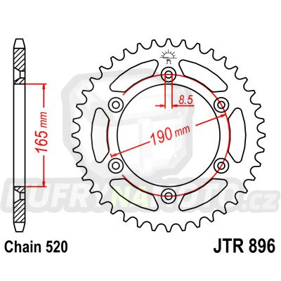 Řetězová rozeta JT JTR 896-52 52 zubů, 520
