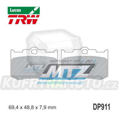 Destičky brzdové DP911-LURQ TRW Lucas MCB653RQ - směs Organic Racing