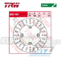 Kotouč brzdový TRW MST434 (255/105/4D) - Triumph Tiger800 + America865+Bonneville865+Thruxton865 + 900Bonneville+900Sprint+1050SpeedTriple+1050Sprint+1050Tiger
