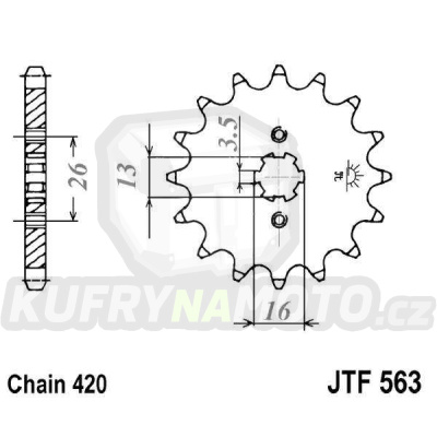 Řetězové kolečko JT JTF 563-13 13 zubů, 420