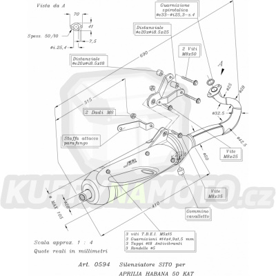 Výfuk Leo Vince Aprilia HABANA 50 KAT 1999 - 2003 SITO LVKN14-0594