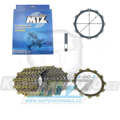 Lamely spojkové třecí (s obložením) MTZ 887-D2359-9 - Yamaha YZ250F+YZ250FX+WR250F + Gas-Gas EC250F+EC300F