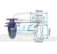 Klip/Nýt kapoty (plastová příchytka kapoty) - pro montážní otvor 9mm