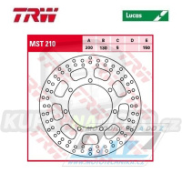 Kotouč brzdový TRW MST210 (300/130/7D) - Kawasaki EN500 / 94-03 + VN800 + VN1500