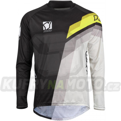 Dětský motokrosový dres YOKO VIILEE černý / bílý / žlutý XL