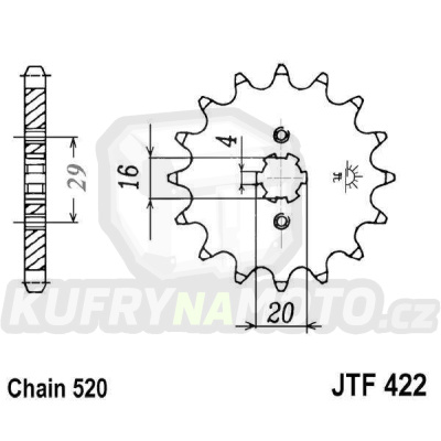 Řetězové kolečko JT JTF 422-12 12 zubů, 520