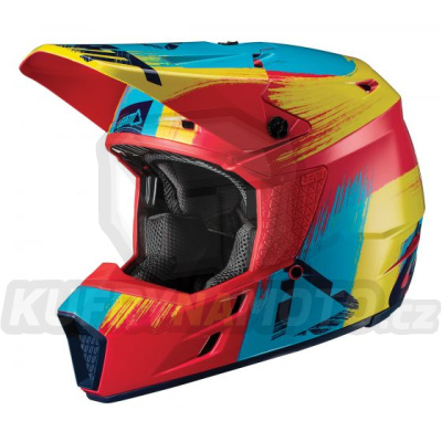 LEATT přilba CROSS MODEL GPX 3.5 V19.1 RED/LIME barva  žlutá/modrá/červená velikost L 59-60cm