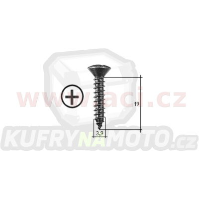 samořezný křížový vrut černý pozink Fe (sada 20 ks) (3,9 mm, 19 mm)