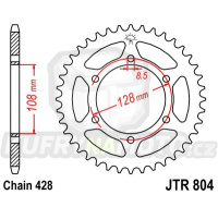 Řetězová rozeta JT JTR 804-42 42 zubů, 428 - akce
