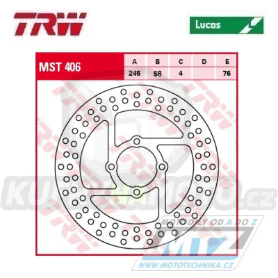 Kotouč brzdový TRW MST406 (245/58/4D) - Yamaha YFM350 X Warrior / 92-04