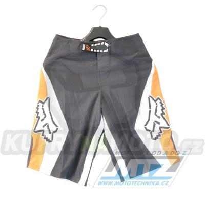 Kraťasy Fox Demon Boardie Caviar - šedo-oranžové - velikost 28