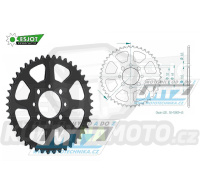 Rozeta ocelová (převodník) 0801-45zubů ESJOT 50-13009-45 - Suzuki A50+AP50 + DR50+DRZ110 + RM50+RV50+TS50 + FR50+FR70+ALT50+LT50 + Kawasaki AE50+AR50+AE80+AR80 + KLX110 + Z125 Pro + pitbike + čínské čtyřkolky