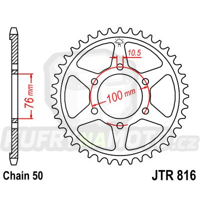 Řetězová rozeta JT JTR 816-48 48 zubů, 530