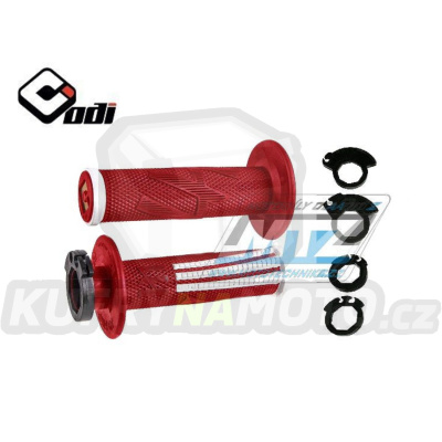 Rukojeti ODI V2 LOCK ON EMIG PRO (2takt+4takt včetně 5 nástavců) - červeno-bílé