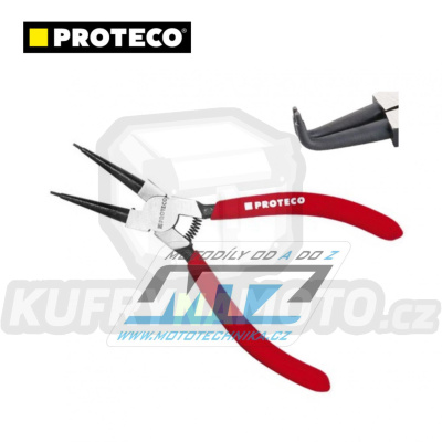 Kleště na pojistné kroužky - pro vnitřní uložení / do otvoru - zahnuté 90° - Proteco