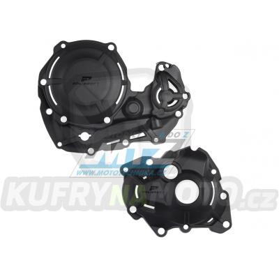 Kryt víka spojky+kryt vodní pumpy+kryt zapalování EXTREME - Yamaha YZF450 / 23-25 + WRF450 / 24-25 - barva černá