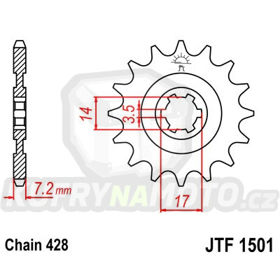 Řetězové kolečko JT JTF 1501-12 12 zubů, 428