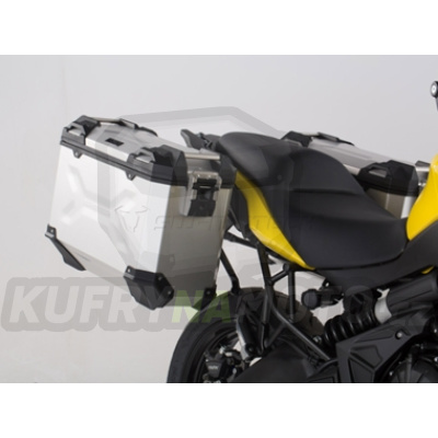 Sada TraX Adventure 37 a 37 stříbrné boční kufry a nosič držák boční kufry SW Motech Kawasaki Versys 650 2015 -  LE650E KFT.08.518.70000/S-BC.16306