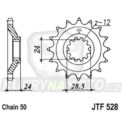 Řetězové kolečko JT JTF 528-17 17 zubů