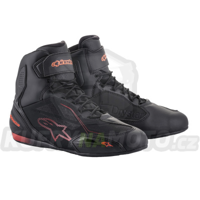 boty FASTER-3 DRYSTAR, ALPINESTARS (černá/červená fluo) 2024