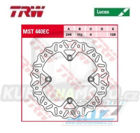 Kotouč brzdový TRW MST440EC (240/112/4D) - zubatý desing Wave - Beta 250RR-525RR + Husqvarna CR+SMS125+SMR400+SMR449+SMR450+SM610+TC250-TC511+TE250-TE511+WRE125+WR125-WR300