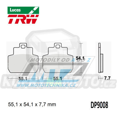 Destičky brzdové DP9008-LU TRW Lucas MCB782 - směs Allround
