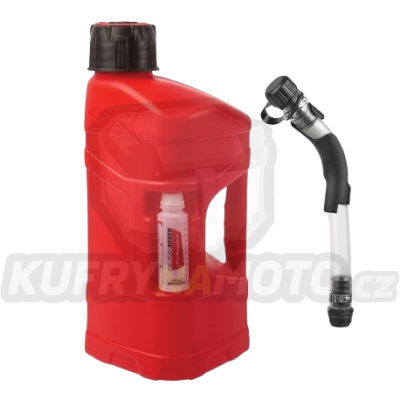 Kanystr POLISPORT PROOCTANE 10 l with standard cap + 100 ml mixer + hose průhledná červená