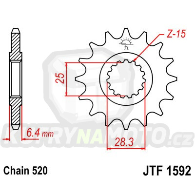 Řetězové kolečko JT JTF 1592-13 13 zubů, 520