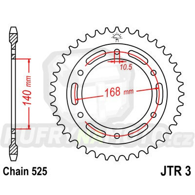 Řetězová rozeta JT JTR 3-41 41 zubů, 525