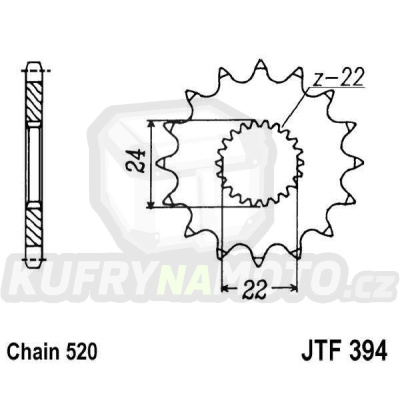 Řetězové kolečko JT JTF 394-16 16 zubů, 520