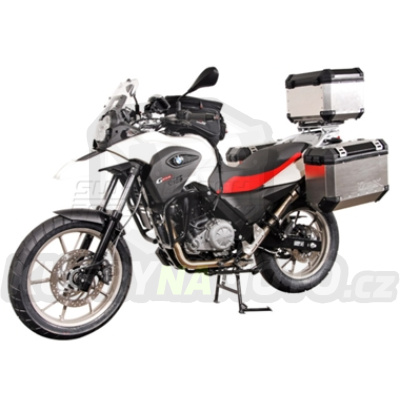 Sada TraX Adventure 37 a 37 stříbrné boční kufry a nosič držák boční kufry SW Motech BMW F 650 GS 2003 - 2006 E650G KFT.07.094.50000/S-BC.16166