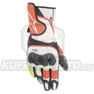 rukavice SP-2, ALPINESTARS (bílá/červená fluo/černá) 2024
