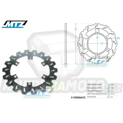 Kotouč brzdový MTZ - zubatý desing Wave - TM 125EN / 92-00 + 125MX / 92-00 + 250EN / 95-00 + 250MX / 95-00 + 300EN / 95-00 + 300MX / 95-00