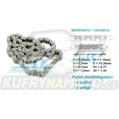 Řetěz rozvodový 98XRH2015-146článků (BMW F650GS / 07-12 + F700GS / 11-18 + F800GS+F800ST / 05-18)