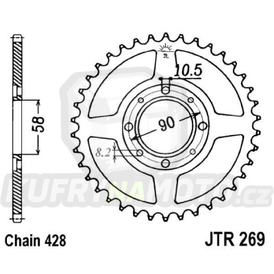Řetězová rozeta JT JTR 269-41 41 zubů, 428