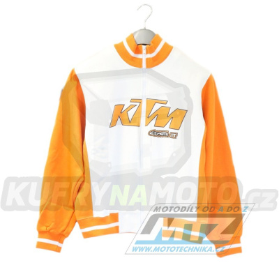 Mikina pánská Cemoto s logem KTM - oranžovo-bílá - velikost XL