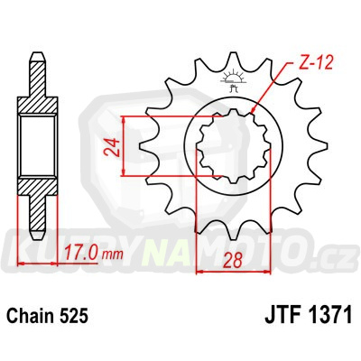 Řetězové kolečko JT JTF 1371-14 14 zubů, 525