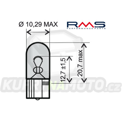 Žárovka RMS 246510265 12V 3W , W3W T10 bílá